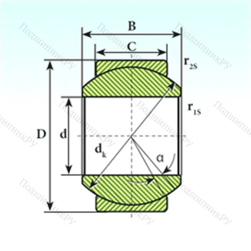Подшипник скольжения сферический GE 10 SP от производителя  ISB