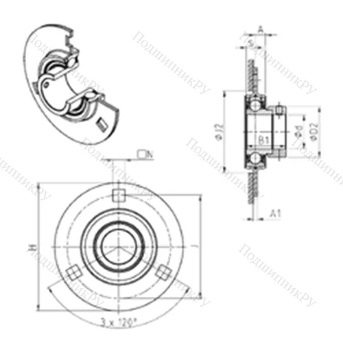 Подшипниковый узел шариковый радиальный ESPF 204 от производителя  SNR