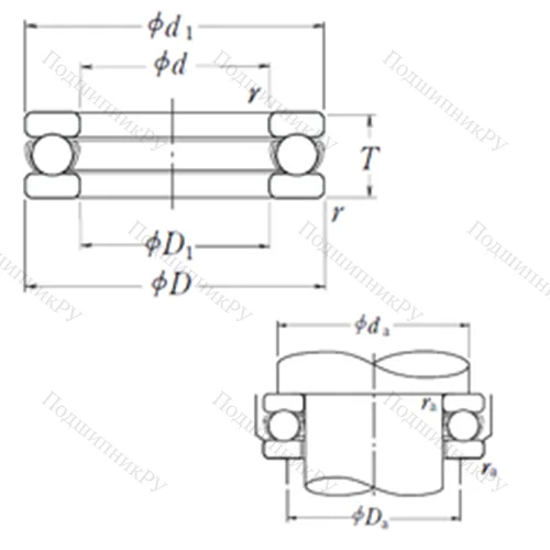 Подшипник шариковый упорный 51228X от производителя  NSK