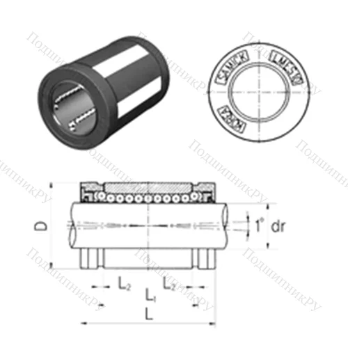 Подшипник шариковый линейный LMES 12 от производителя  Samick
