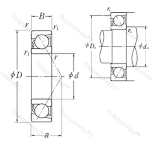 Подшипник шариковый радиально-упорный 7922 C