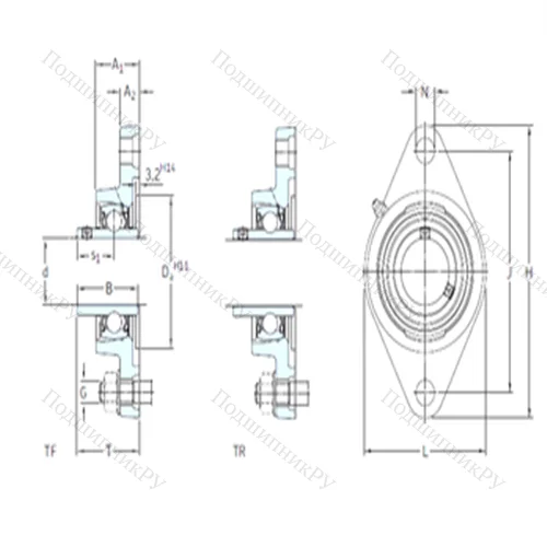 Подшипниковый узел шариковый радиальный FYTB 12 TF от производителя  SKF