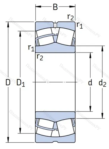 Сферический роликовый подшипник 53612 Н (22312 W 33) в Омске