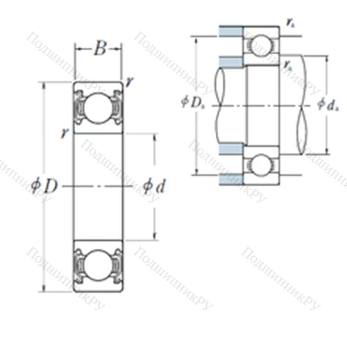 Подшипник шариковый радиальный 6826ZZS от производителя  NSK