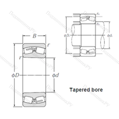 Подшипник роликовый радиальный самоцентрирующийся 23972K от производителя  NTN
