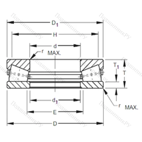 Подшипник роликовый упорный W-3218-B от производителя  TIMKEN