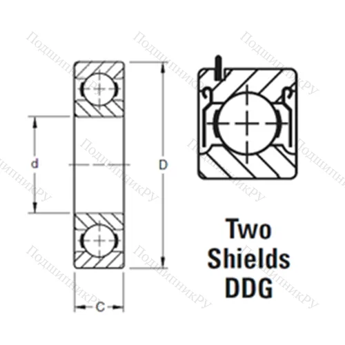 Подшипник шариковый радиальный 9102KDDG