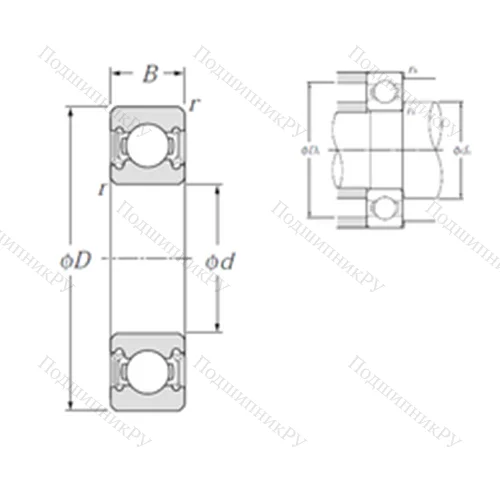 Подшипник шариковый радиальный 6219LLU