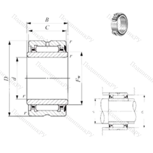 Подшипник игольчатый радиальный NA 4902U