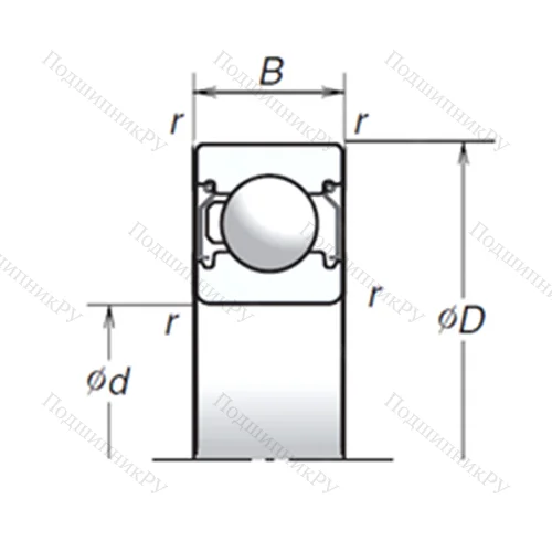 Подшипник шариковый радиальный 6202T 1XZZ