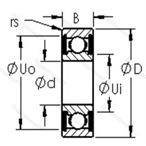 Подшипники шариковые радиальные однорядные 6302-2RS от производителя  AST