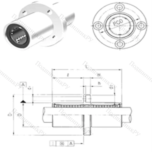 Подшипник шариковый линейный LMEFM 30UU от производителя  Samick