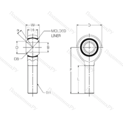 Подшипник скольжения сферический RBM 16E от производителя  NMB