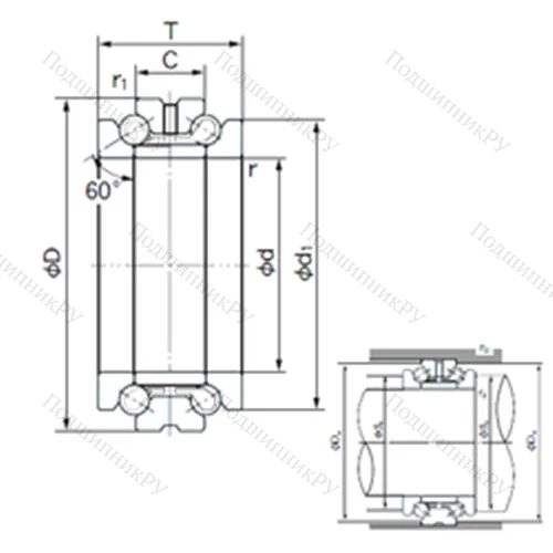 Подшипник шариковый упорно-радиальный 197TAD 20 от производителя  NACHI