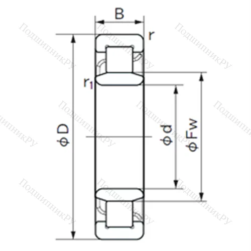 Подшипник роликовый радиальный NU 218 E