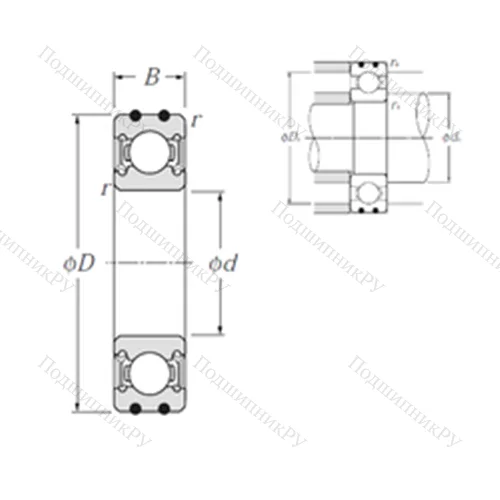 Подшипник шариковый радиальный AC-6307LLU