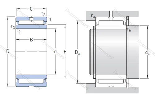 Игольчатый подшипник NA 4914 от производителя  SKF