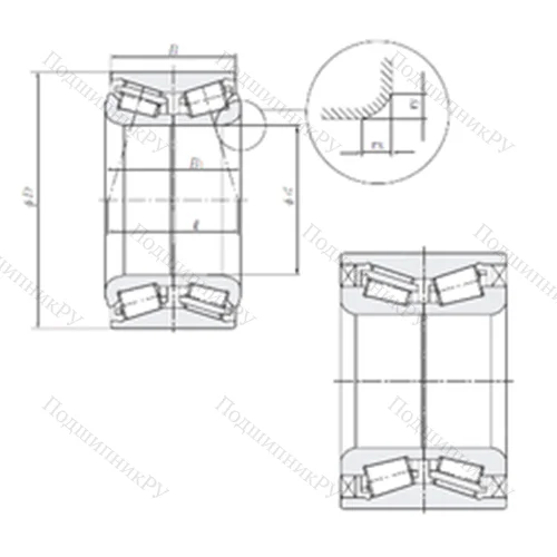 Подшипник роликовый радиально-упорный 4T-CRI-0966CS 130PX 1/L 260 от производителя  NTN
