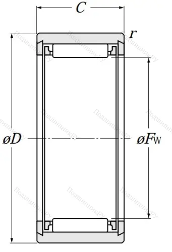 Игольчатый подшипник NK 7/10 T 2 от производителя  NTN