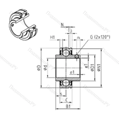 Подшипник шариковый радиальный CUC 207-23 от производителя  SNR