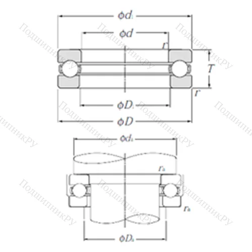 Подшипник шариковый упорный 51413 от производителя  NTN