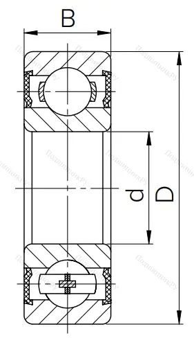 Шариковый однорядный подшипник 180301 (6301 2RS) в Омске