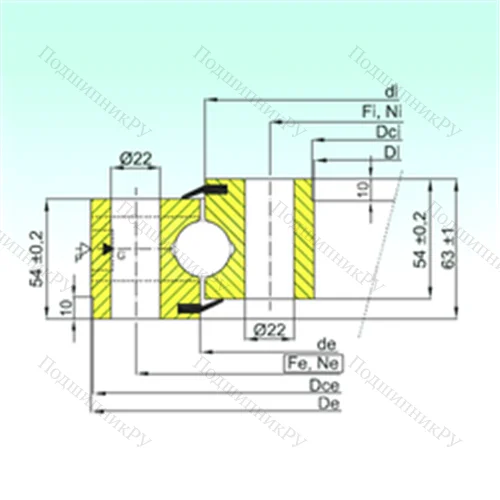 Подшипник шариковый опорно-поворотный NB 1.25.1155.201-2PPN от производителя  ISB