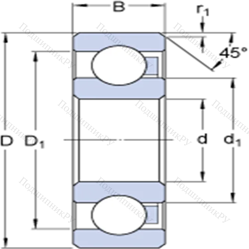 Однорядные полимерные подшипники 6009/HR 22Q 2 от производителя  SKF
