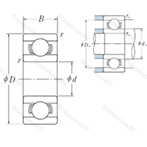 Подшипник шариковый радиальный MR 82 X