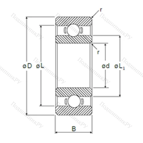 Подшипник шариковый радиальный RI-618 от производителя  NMB Подшипник шариковый радиальный RI-618 от производителя  NMB