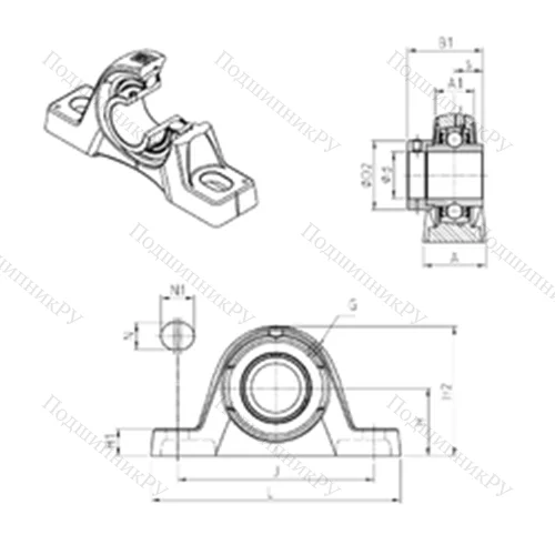 Подшипниковый узел шариковый радиальный EXPLE 210 от производителя  SNR