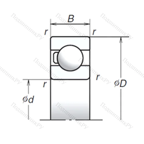 Подшипник шариковый радиальный 6202T 1X