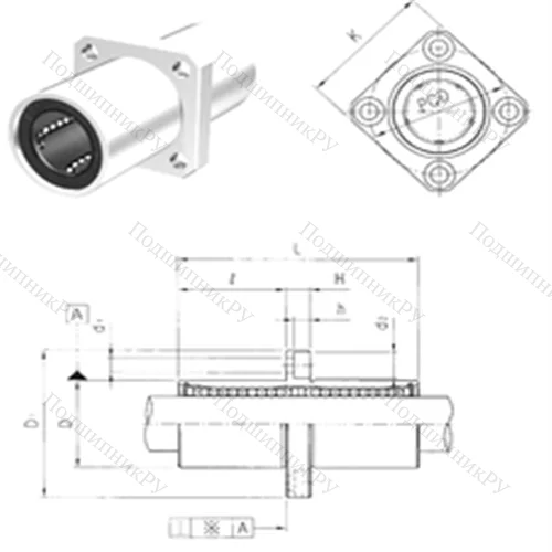 Подшипник шариковый линейный LMEKM 40 от производителя  Samick