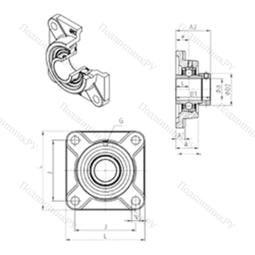 Подшипниковый узел шариковый радиальный EXF 313 от производителя  SNR