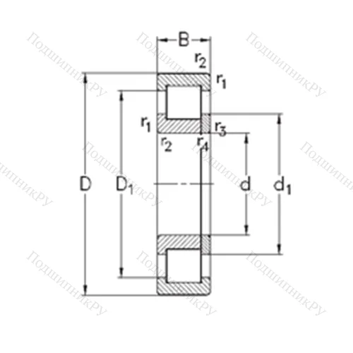 Подшипник роликовый радиальный NUP 412-M