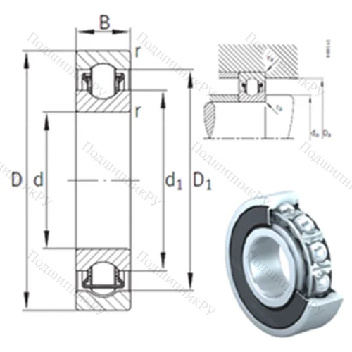 Подшипник с шариковыми роликами (ball roller) радиальный BXRE 007-2RSR от производителя  INA