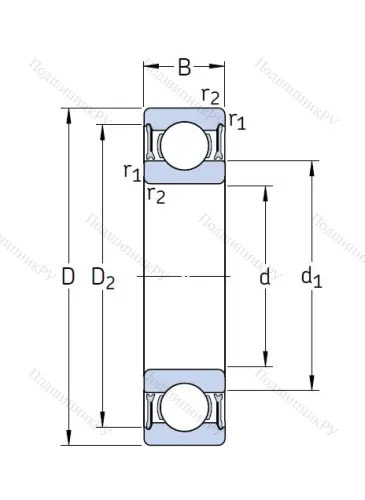 Высокотемпературный подшипник 6208 2RZTN 9/HC 5C 3WT от производителя  SKF