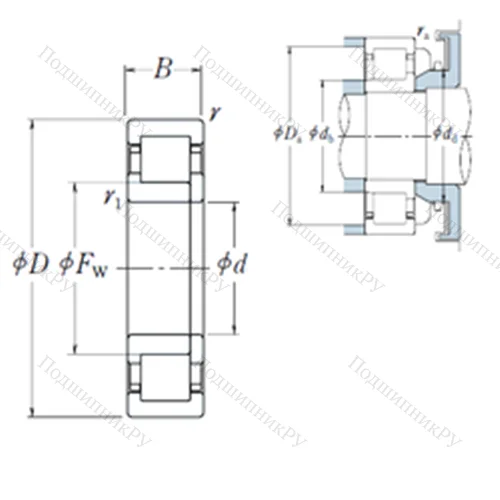 Подшипник роликовый радиальный NUP 410