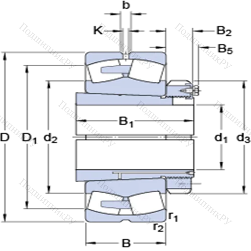Сферические роликоподшипники на закрепительной втулке 231/530 CAK/W 33 + OH 31/530 H