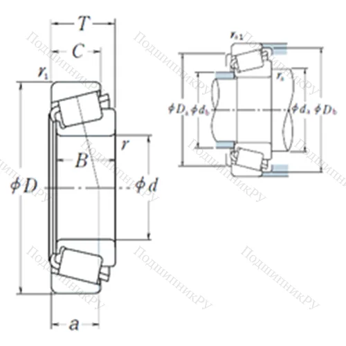 Подшипник роликовый радиально-упорный 68450/68709 от производителя  NSK