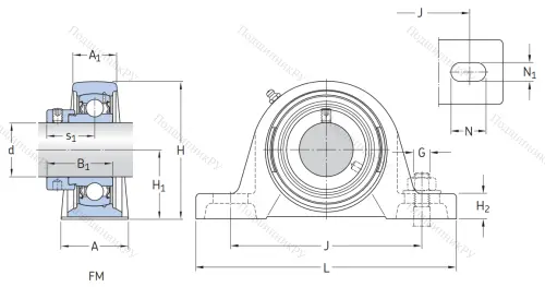Подшипниковый узел SY 60 FM в Омске