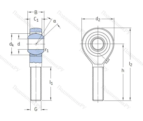 Наконечник штока с внешней резьбой SALKAC 12 M в Омске