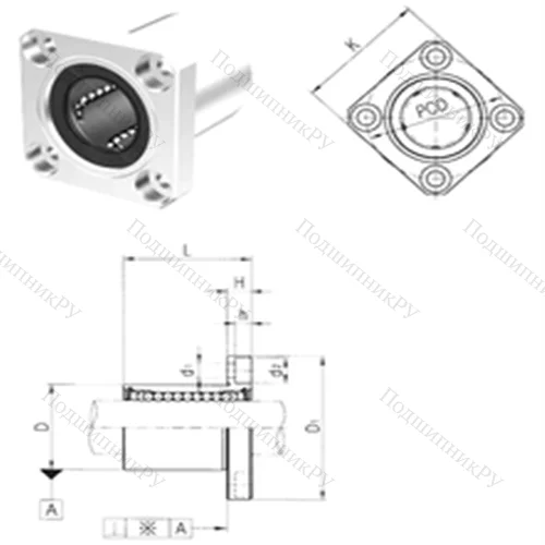 Подшипник шариковый линейный LMEK 40 от производителя  Samick