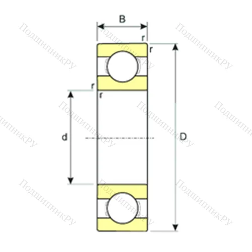 Подшипник шариковый радиальный SS 6204
