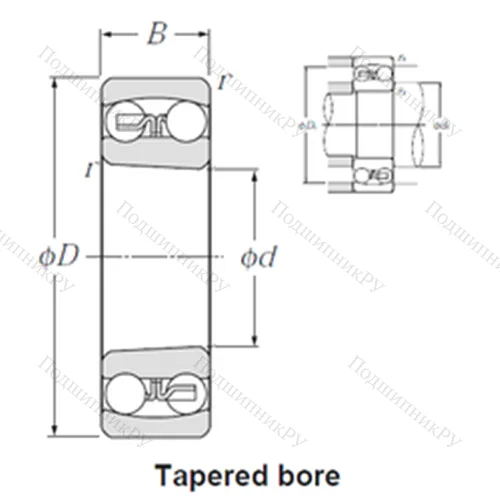 Подшипник шариковый радиальный самоцентрирующийся 1217SK