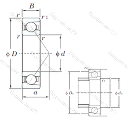 Подшипник шариковый радиально-упорный 7019B
