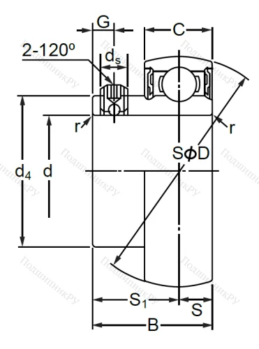 Корпусный подшипник SB 208 (AS 208 D1) MVSZ3IAKHB в Омске