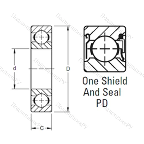 Подшипник шариковый радиальный S 8PD от производителя  TIMKEN
