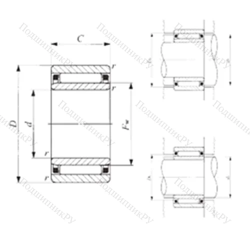 Подшипник игольчатый радиальный NAF 304716