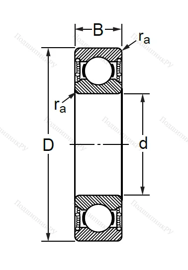 Подшипник шариковый радиальный 62/22C